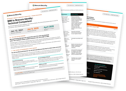 The three pages of the MIM Technical Comparison
