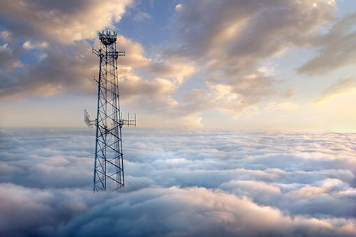 Satelite tower above the clouds