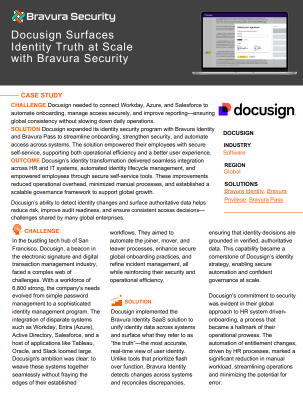 Docusign and Bravura Security Case Study